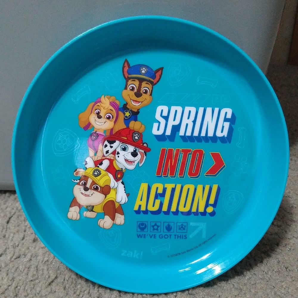 Paw Patrol Plastic Plate - New